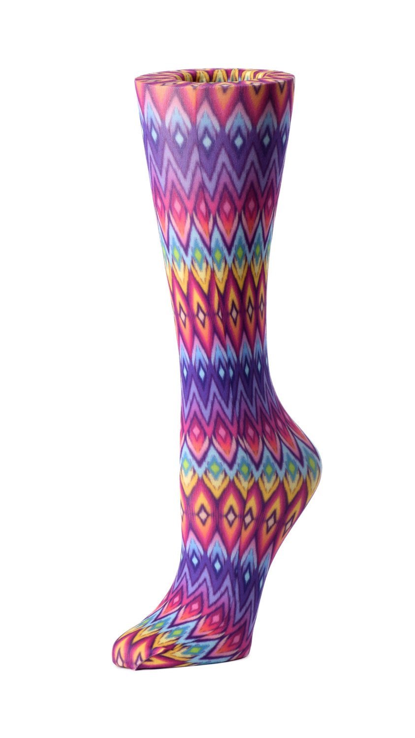 Cutieful Moderate Compression Socks 10-18 mmHg Knit in Print Patterns Rainbow Diamond at Parker's Clothing and Shoes.