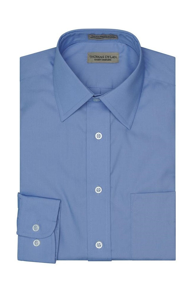 Thomas Dylan Dress Shirt Strechtech Button Down Collar in Blue at Parker's Clothing and Shoes.