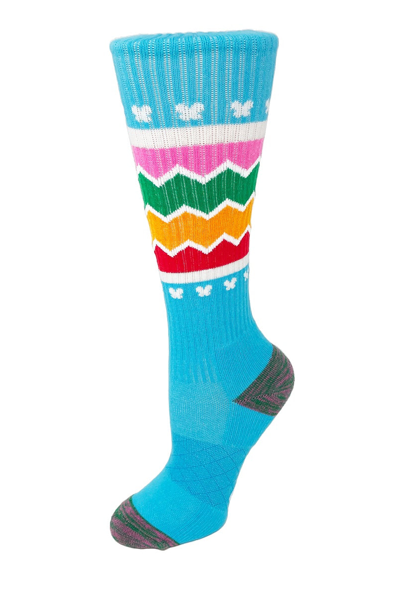 Cutieful Platinum Compression Socks With Graduated 15-20 mmHg moderate compression rating in Turquoise at Parker's Clothing and Shoes.