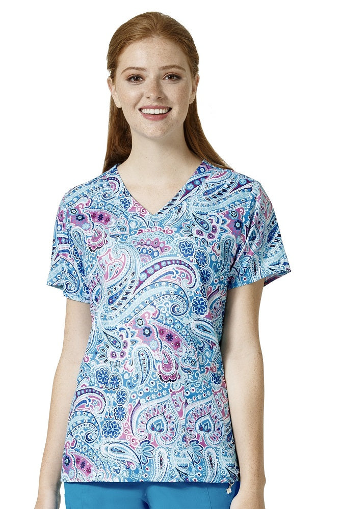 Vera Bradley Print Scrub Top V-neck in pattern Daisy Dot Paisley at Parker's Clothing and Shoes.