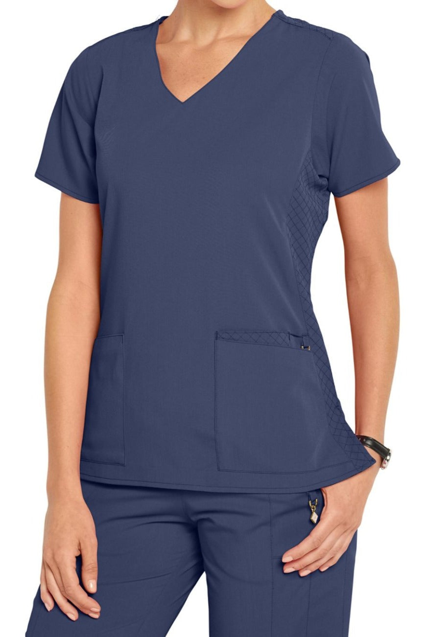 Vera Bradley Scrub Top Halo Nettie V-neck in Navy at Parker's Clothing and Shoes.