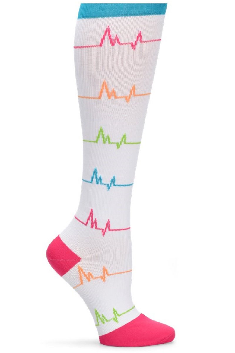 Nurse Mates Plus Size Compression Socks Wide Calf 12-14 mmHg at Parker's Clothing and Shoes. Plus size womens compression socks. Compression socks for nursing. Medical compression socks. Black/Pink Ribbon
