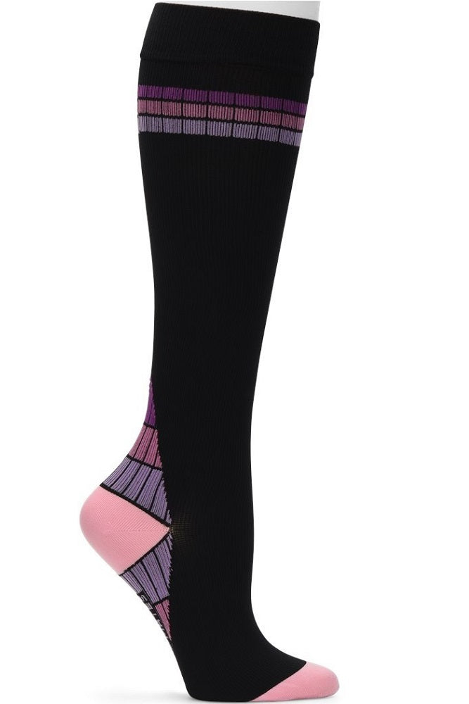 Nurse Mates Moderate Compression Socks Active 15-20 mmHg Black Windowpane at Parker's Clothing and Shoes.