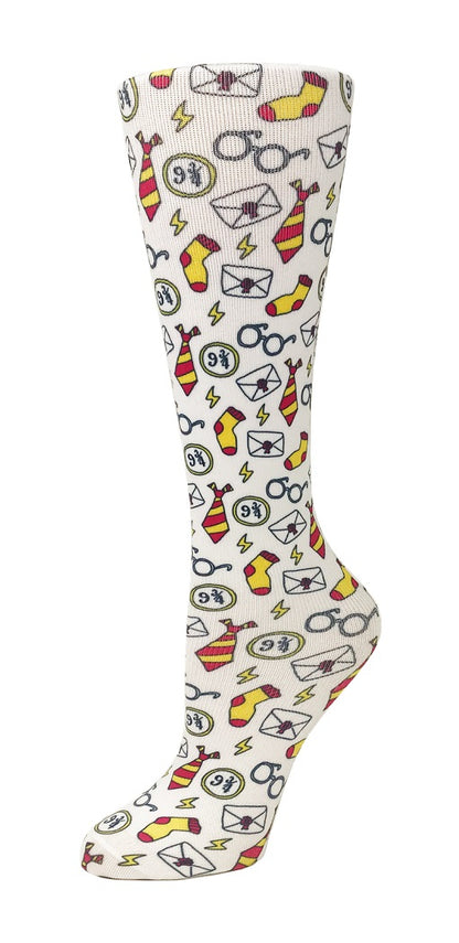 Cutieful Moderate Compression Socks 10-18 mmHg Knit in Print Patterns Wizarding World at Parker's Clothing and Shoes.
