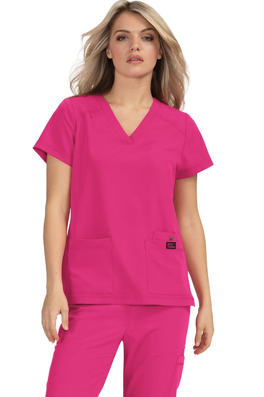 Betsey Johnson Scrub Top Freesia in Flamingo at Parker's Clothing and Shoes.