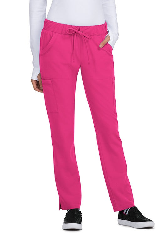 Betsey Johnson Scrub Pants Buttercup Slim Fit in Flamingo.