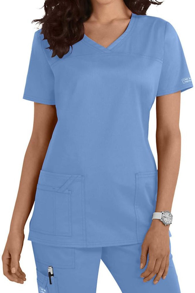 Cherokee Scrub Top Core Stretch V Neck 4727 in Ceil