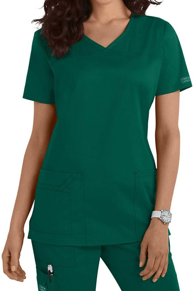 Cherokee Scrub Top Core Stretch V Neck 4727 in Hunter Green