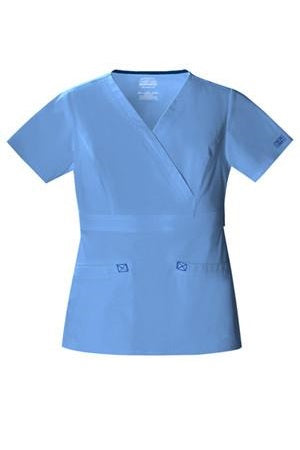 Cherokee Scrub Top Core Stretch Mock Wrap 4751 in ceil blue
