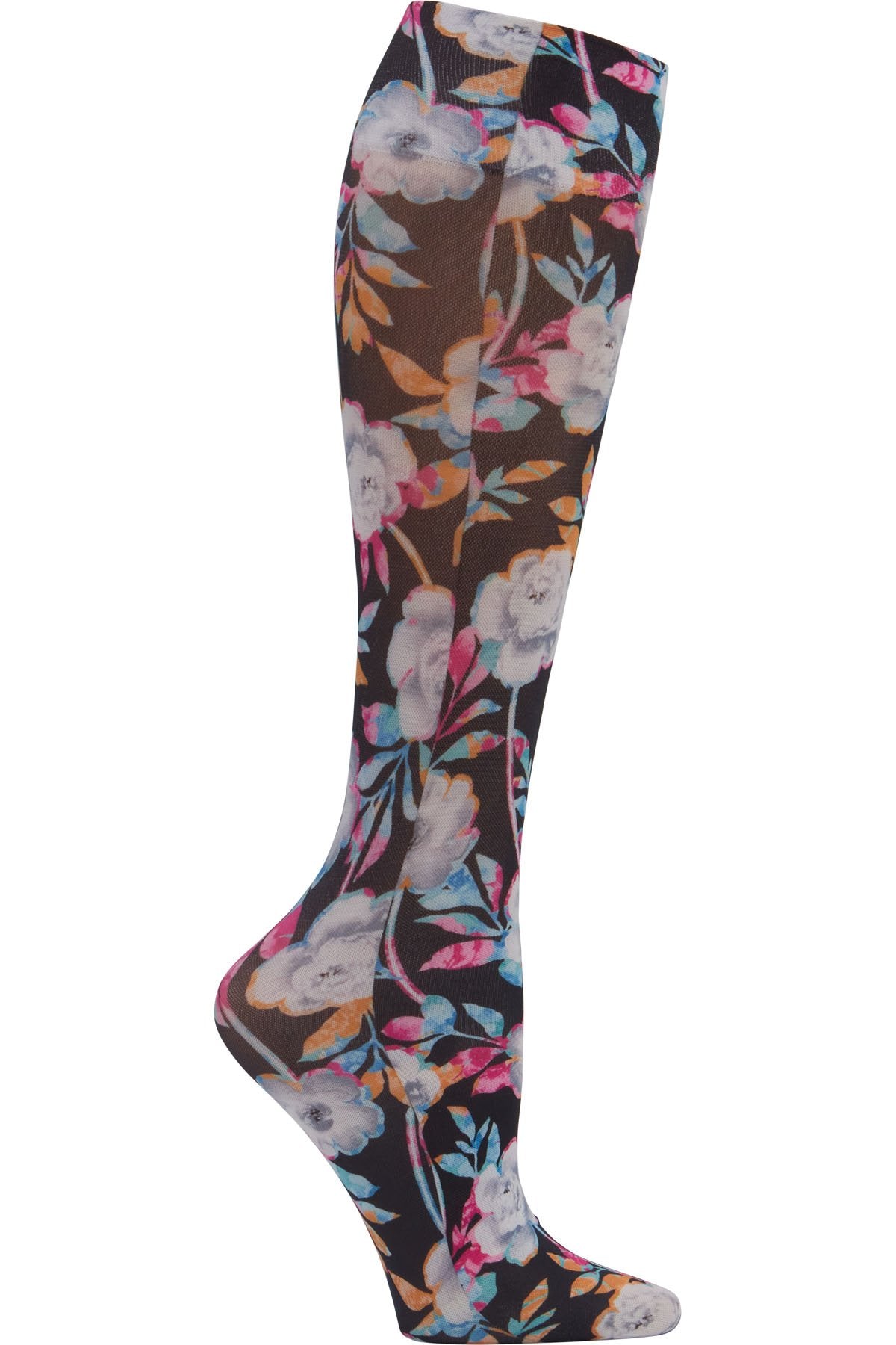 Cherokee Fashion Support Mild Compression Socks 8-15 mmHG Colorful Bloom