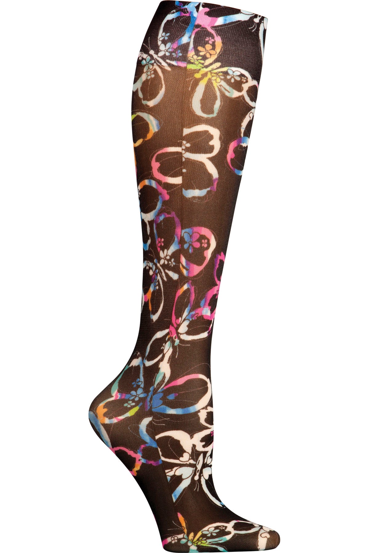 Cherokee Fashion Support Mild Compression Socks 8-15 mmHg Flutter Rainbow