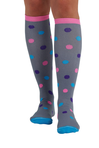 Cherokee Print Support Mild Compression Socks 8-12 mmHg in pattern Bright Dots