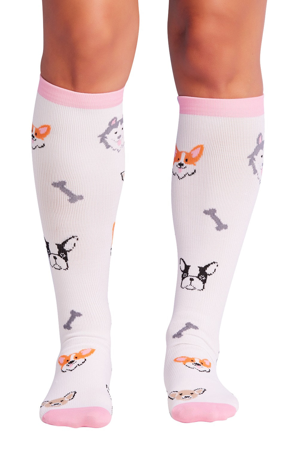 Cherokee Print Support Mild Compression Socks 8-12 mmHg Dog Love