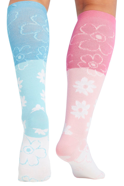 Cherokee Print Support Mild Compression Socks 8-12 mmHg Floral 2 pair pack
