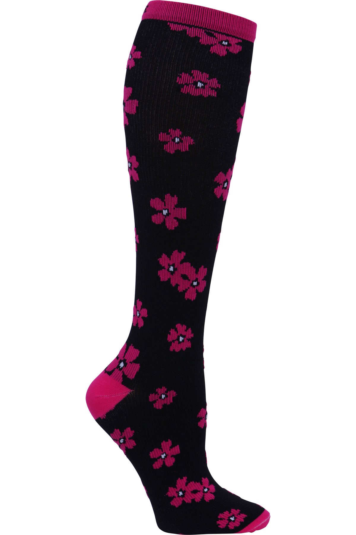 Cherokee Print Support Mild Compression Socks 8-12 mmHg Fuschia Flower