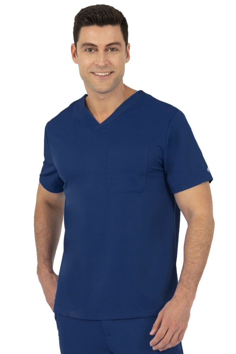 Navy blue Healing Hands Mason men's scrub top style 2591 with stretch fabric.