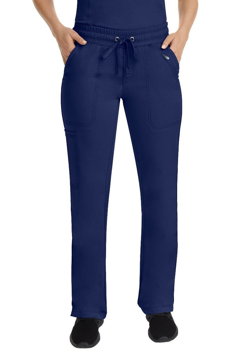 Healing Hands Purple Label Tanya scrub pants 9139 in navy blue, mid-rise fit with elastic waistband.