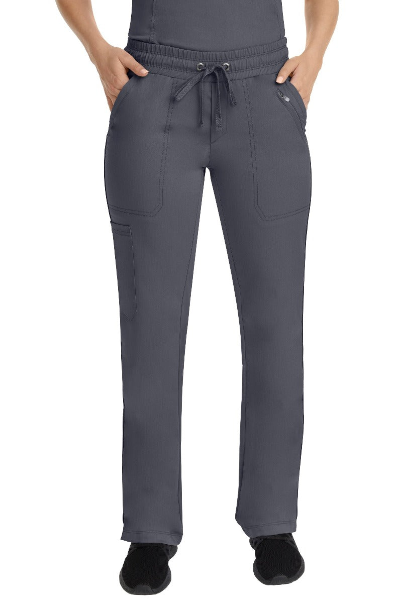 Healing Hands Purple Label Tanya scrub pants 9139 in pewter grey, mid-rise fit with elastic waistband.