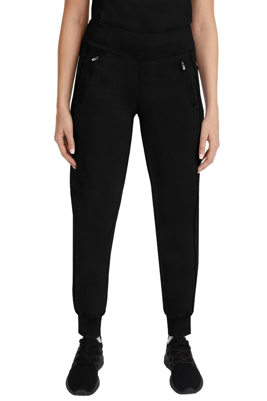 Healing Hands Purple Label 9233 Tara Jogger Scrub Pants in Black — Mid-Rise Cargo Jogger with Stretch Waistband for Women
