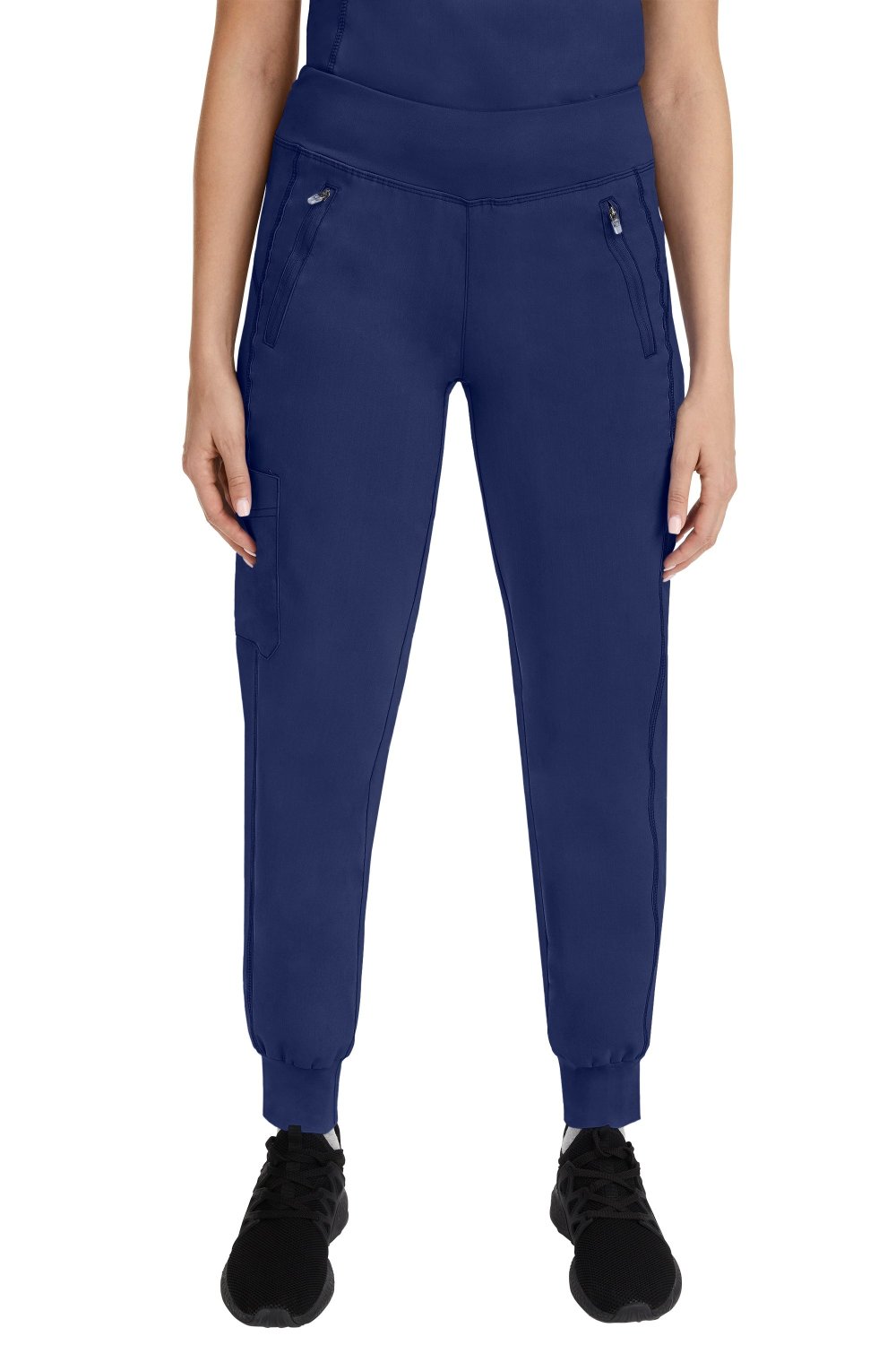 Healing Hands Purple Label 9233 Tara Jogger Scrub Pants in Navy Blue — Mid-Rise Cargo Jogger with Stretch Waistband for Women
