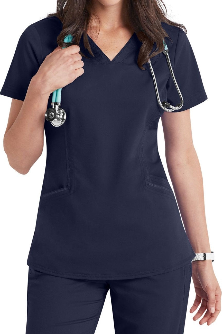 Healing Hands Purple Label 2304 Joni Women's V-Neck Scrub Top in Navy Blue
