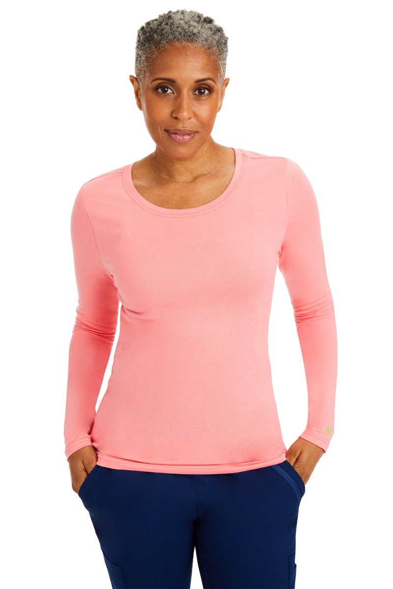 Healing Hands Melissa 5047 long sleeve underscrub tee in nectar — 57% cotton blend, slim layering fit for healthcare professionals
