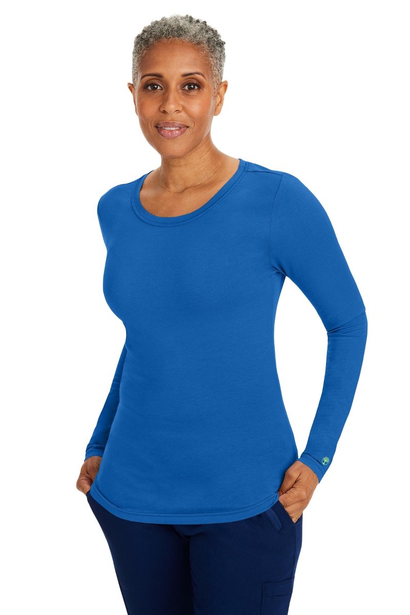 Healing Hands Melissa 5047 long sleeve underscrub tee in royal blue — 57% cotton blend, slim layering fit for healthcare professionals