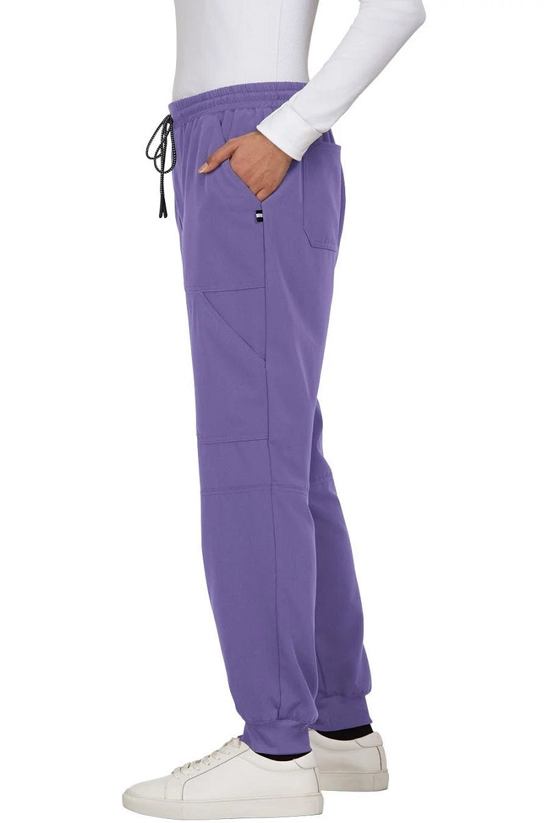 Koi 740 Good Vibe Jogger scrub pants in Wisteria - functional and fashionable healthcare joggers.