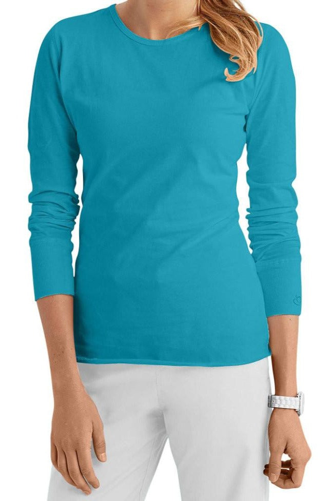Med Couture Peaches Long Sleeve Tee in Turquoise.