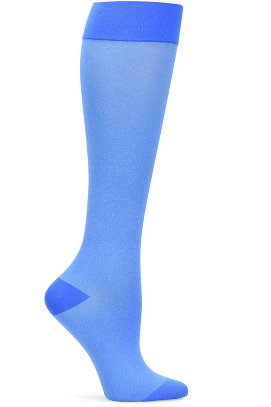 Nurse Mates heather blue compression socks 15-20 mmHg regular calf up to 17 inches.
