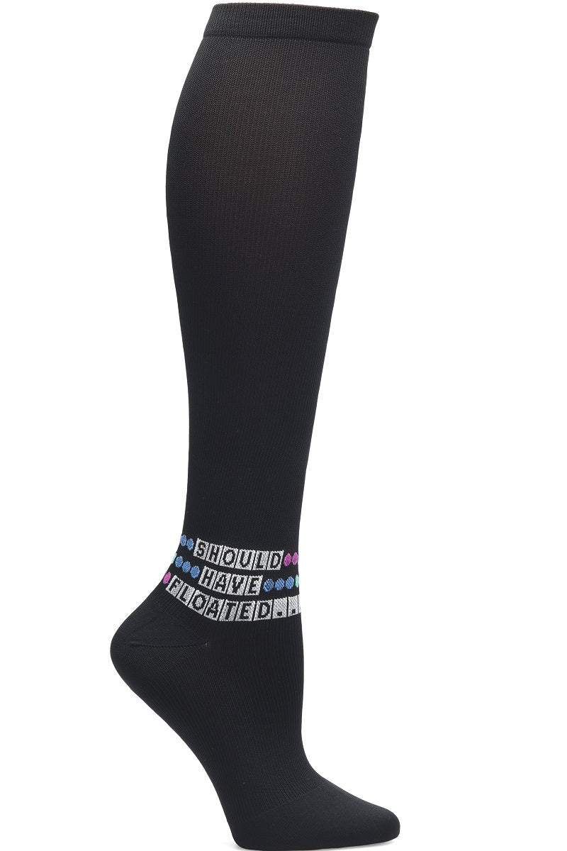 Nurse Mates Should Have Floated compression socks with dental theme - 12-14 mmHg mild compression for regular calves up to 17 inches, humorous design for dental professionals