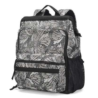 Nurse Mates Ultimate Nursing Backpack, jacquard butterfly pattern, elegant textured nursing bag, decorative medical professional backpack with nature-inspired design, sophisticated healthcare accessory
