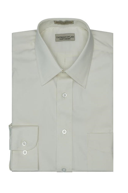 Thomas Dylan Dress Shirt Spread Collar in Ecru