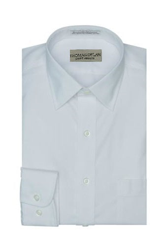 Thomas Dylan Dress Shirt Spread Collar in White