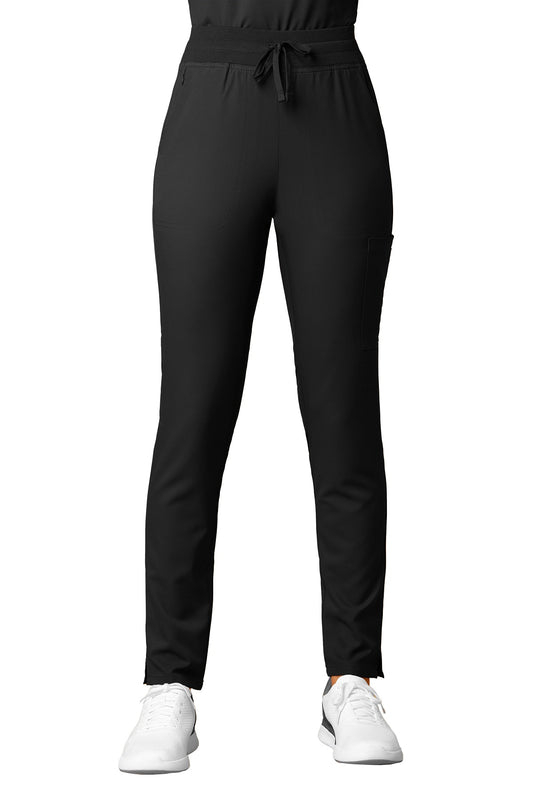 WonderWink Scrub Pants Thrive Cargo Straight Slim regular length in black at Parker's Clothing and Shoes.