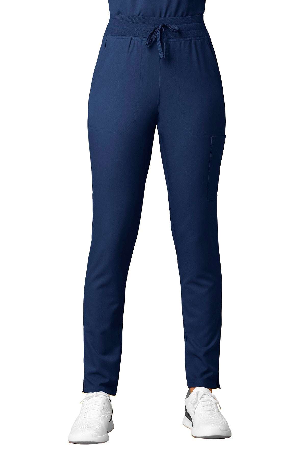 WonderWink Scrub Pants Thrive Cargo Straight Slim petite length in navy at Parker's Clothing and Shoes.