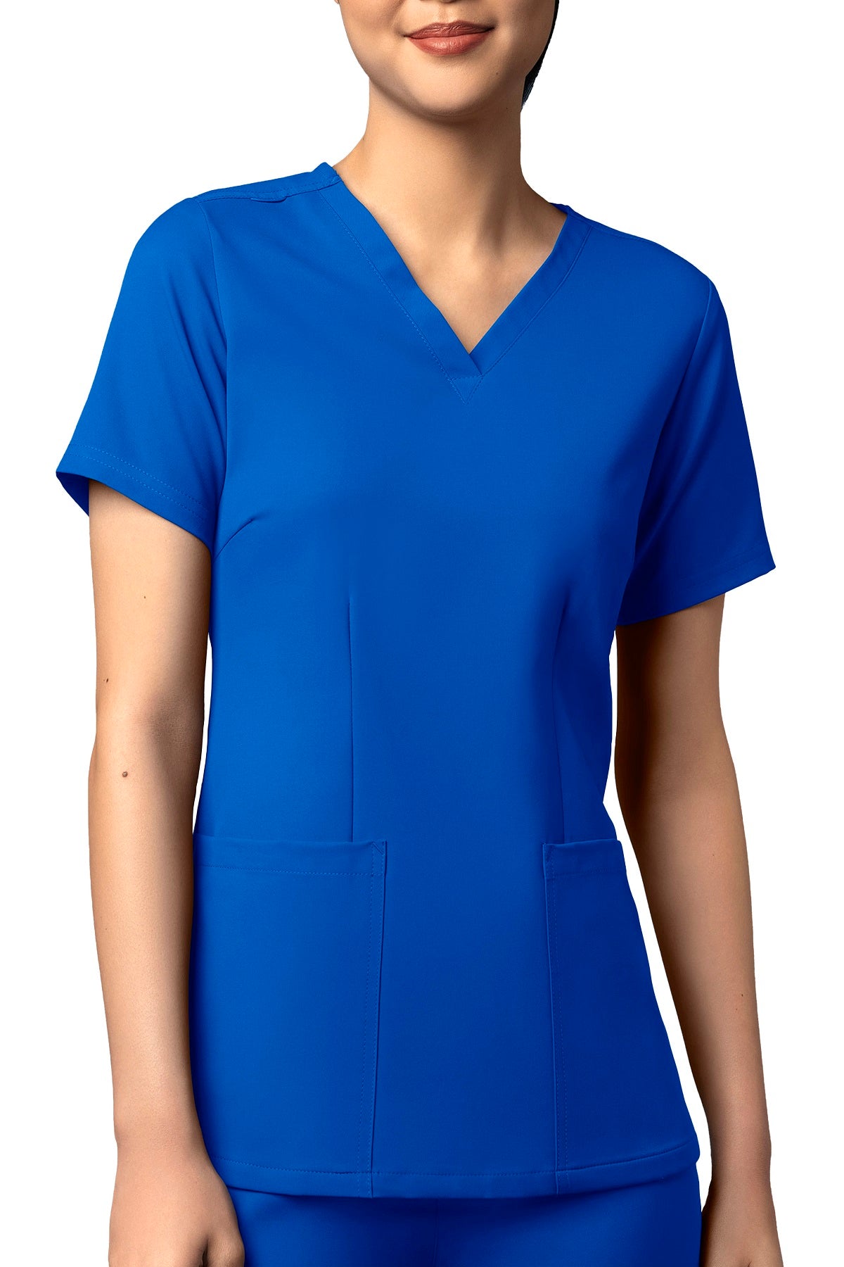 WonderWink Scrub Top Thrive Fitted 3-Pocket in royal at Parker's Clothing and Shoes.